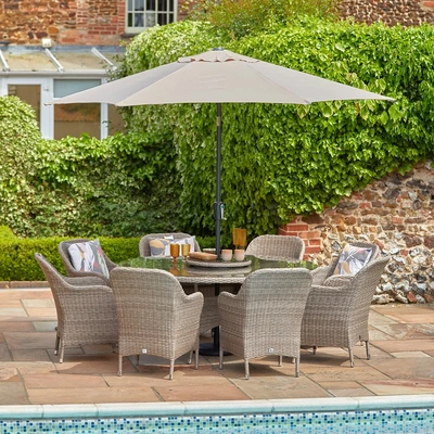 LeisureGrow Monte Carlo Sand 8 Seater Set 3mtr Parasol - image 2