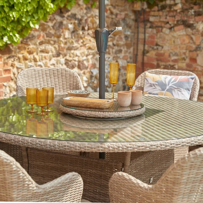 LeisureGrow Monte Carlo Sand 8 Seater Set 3mtr Parasol - image 3