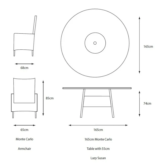 LeisureGrow Monte Carlo Sand 8 Seater Set 3mtr Parasol - image 5