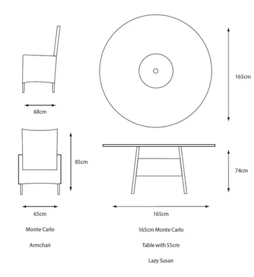 LeisureGrow Monte Carlo Sand 8 Seater Set 3mtr Parasol - image 5