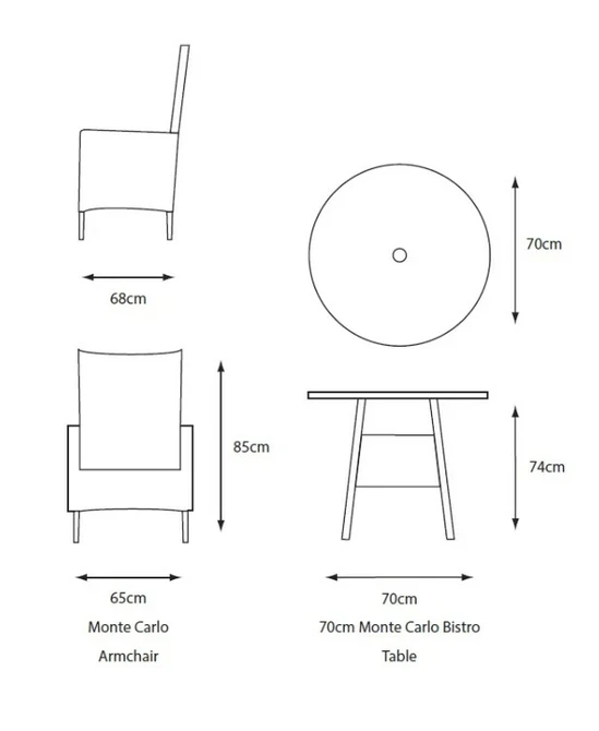 LeisureGrow Monte Carlo Sand Bistro Set - image 6
