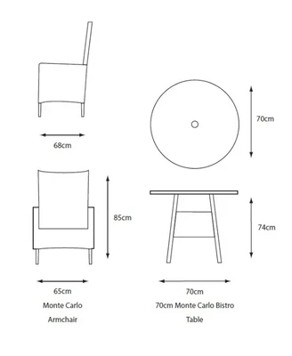 LeisureGrow Monte Carlo Sand Bistro Set - image 6