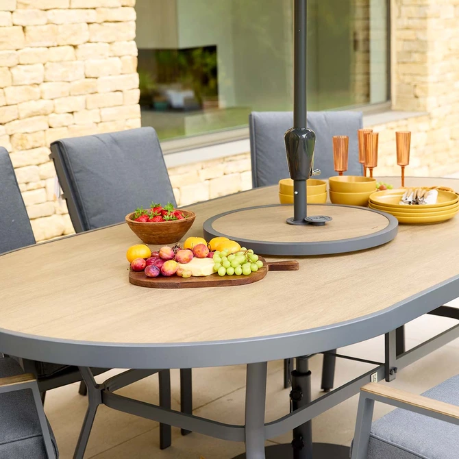 LeisureGrow Monza 8 Seater Dining Set with 3m Parasol - image 2