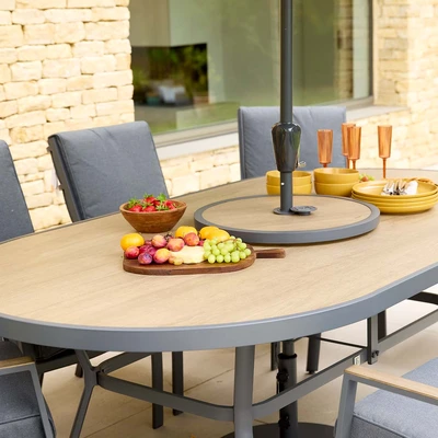 LeisureGrow Monza 8 Seater Dining Set with 3m Parasol - image 2