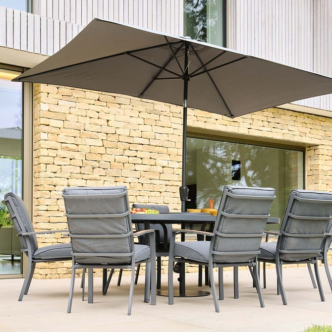 LeisureGrow Monza 8 Seater Dining Set with 3m Parasol - image 4