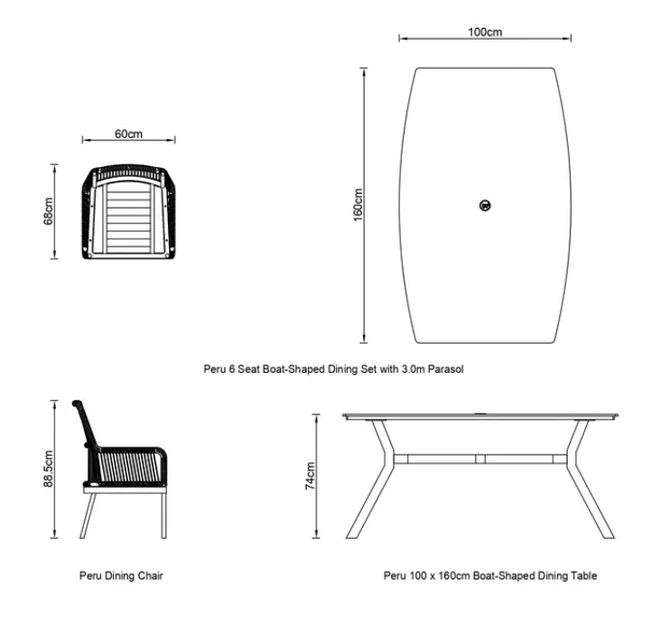 LeisureGrow Peru 6 Seater Dining Set - image 9