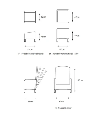 LeisureGrow St Tropez Recliner Set Sand - image 4