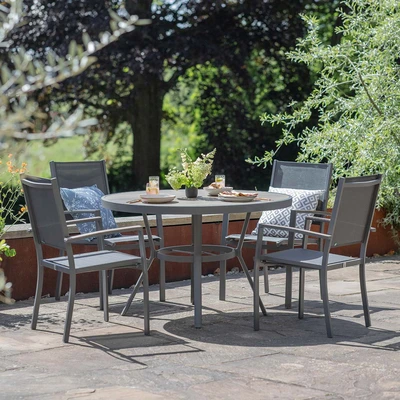 LeisurseGrow Monza 4 Seater Dining Set with 2.5mtr Parasol - image 2