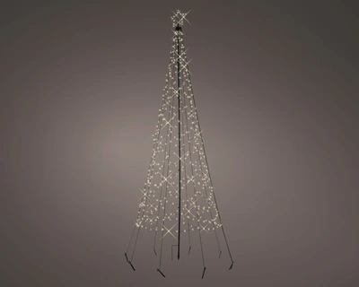 Lit Flagpole Tree Micro LED Outdoor Warm White H320x100cm