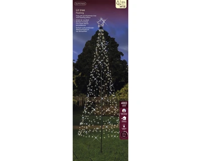 Lit Flagpole Tree Micro LED Outdoor Warm White H320x100cm - image 3