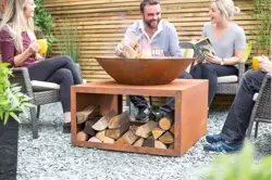 Moho Oxidised Cast Iron Firepit with Steel Stand - image 1