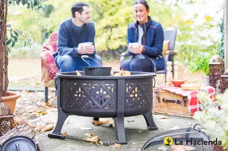 Moresque Deep Steel Firepit with Grill