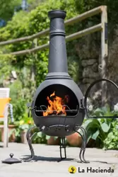 Murcia Extra Large Steel Chimenea with Grill