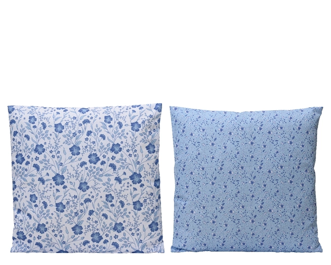 Outdoor Cushion Polyester Blue Flower 45x45cm - image 1