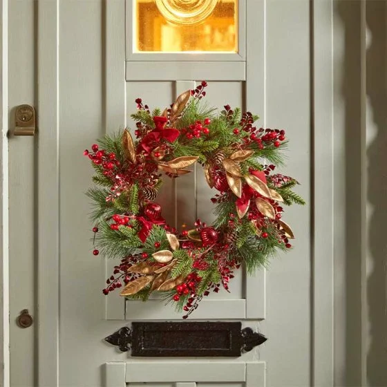 Ruby Velvet Wreath, 60cm