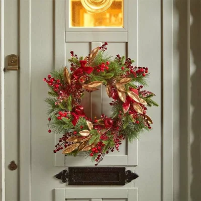 Ruby Velvet Wreath, 60cm