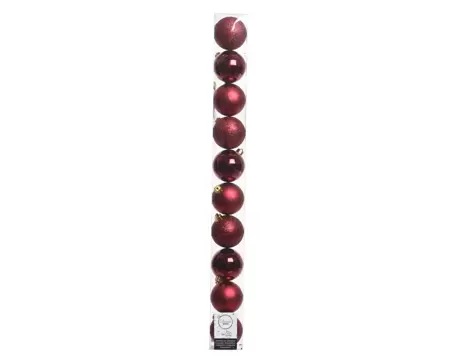 Shatter Proof Plain Baubles Oxblood 6cm Tube of 10 - image 1