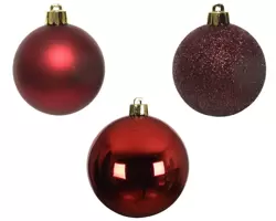 Shatter Proof Plain Baubles Oxblood 6cm Tube of 10 - image 2