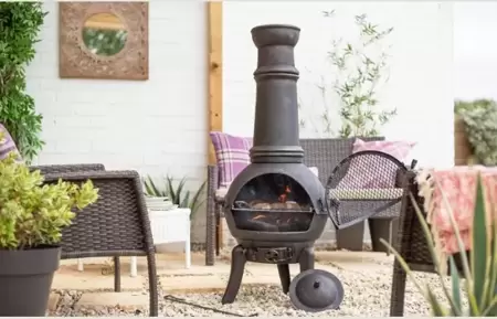 Sierra Large Cast Iron Chimenea with Grill