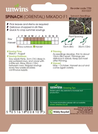 Spinach (Oriental) Mikado F1 - image 2