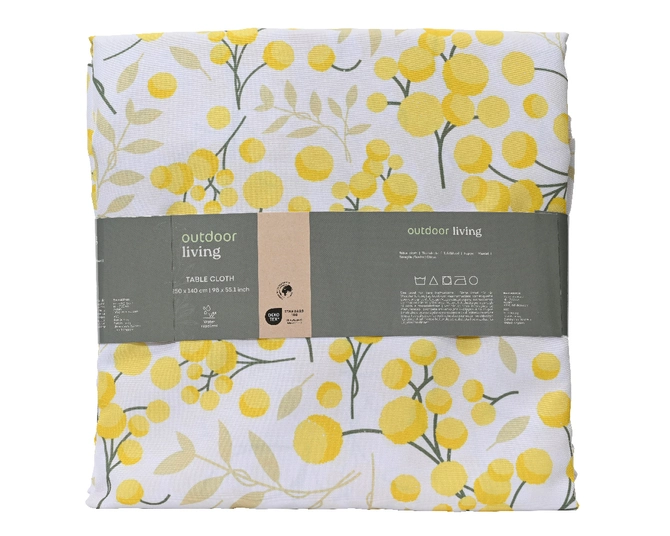 Tabler Cloth polyester flower pattern Yellow outdoor L250x 140 - image 2